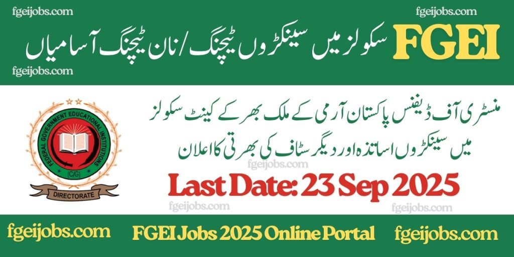 FGEI Jobs 2025 Online Portal