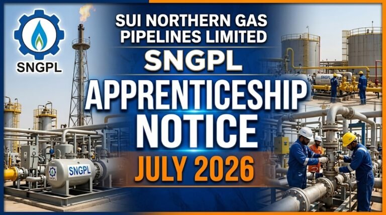 Sui Northern Gas Pipelines Limited SNGPL Apprenticeship Notice July 2026