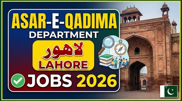 Asar-E-Qadima Department Lahore Jobs 2026 Latest Advertisement